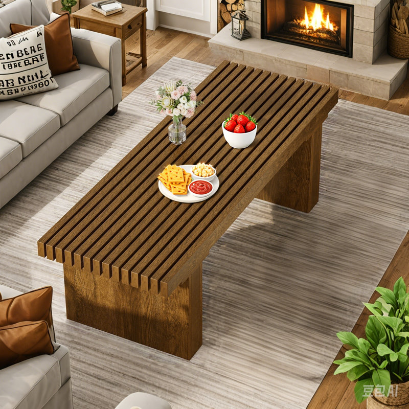 47.24 Rectangle Coffee Table Wood Modern Coffee Table Cocktail Table Center Table Tea Table For Living Room